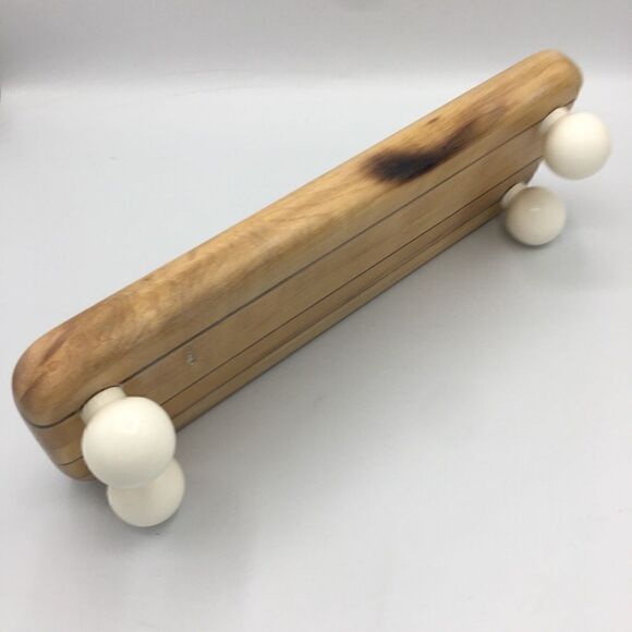 Repurposed Wood Cutting Board Riser Vintage Ball Knob Feet - Picture 7 of 16